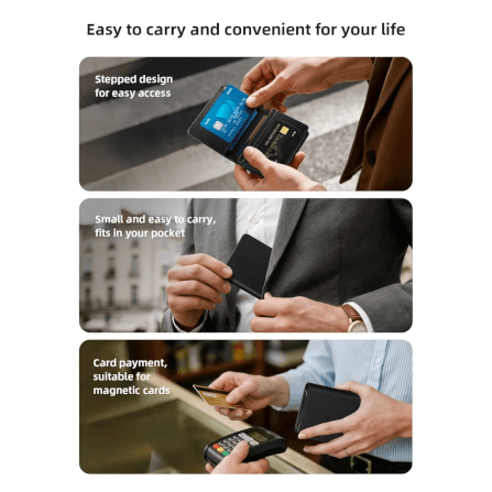กระเป๋าเก็บการ์ดอัจฉริยะ HOCO E91F พร้อม GPS TRACKER ติดตามตำแหน่งทั่วโลก สำหรับ APPLE IOS เก็บบัตรได้ 11 ใบ_5